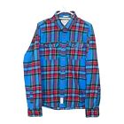 Abercrombie Fitch Shirt Men's 2XL Blue Red Plaid  Button Up Flannel Muscle