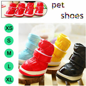 4pcs/set Winter Cute Pet Shoe Dog Waterproof Shoes Rain Boots For Dog Cat Puppy