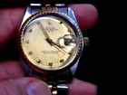 Mens Rolex Oyster Perpetual Date 14k Gold ss vintage 1970s working needs love
