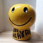 McCoy Pottery Vintage Have A Happy Day Smiley Face Cookie Jar - No Lid - RARE!