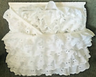 8 YARDS GATHERED POLY/COTTON EYELET FIRM TRIM WHITE 7/8 WIDE