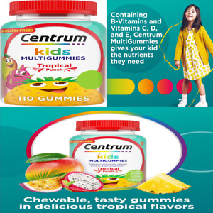 Centrum Kids Multivitamin Gummies, Tropical Punch, Natural Flavors New