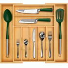 Bamboo Kitchen Drawer Organizer&Silverware Tray,Flatware&Utensil Organizer 9Slot