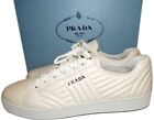 PRADA Sneakers Quilted White Leather Tennis Athletic Shoes  39 Trainers