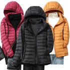 Winter Women Packable Ultralight Down Hooded Jacket Puffer Parka Coats Warm US