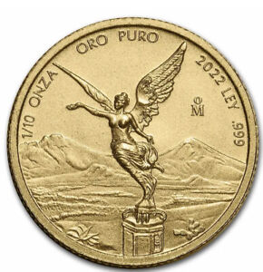 2022 1/10 oz .999 BU GOLD MEXICAN LIBERTAD ONZA COIN Collectible Investment