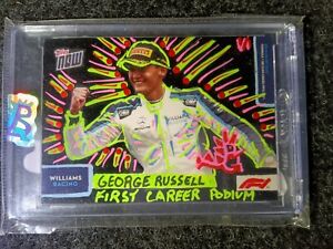 George Russell 2022 Topps Now #042 Formula 1 F1 UV Embellished Bobzilla Auto 1/1