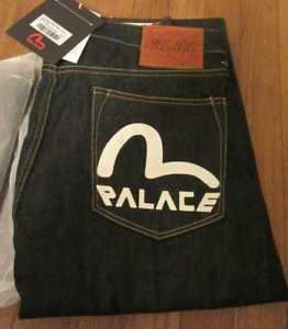 Palace Evisu 2008 Classic Seagull Denim Jeans Size 32 Indigo Raw Brand New 2021