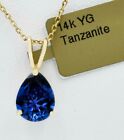 AAA TANZANITE  2.07 Cts PENDANT 14K YELLOW GOLD - MADE IN USA - New With Tag