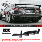 For Corvette C8 Z51 Stingray 20-23 STG 3 Gloss Blk Rear Bumper Diffuser Spoiler (For: 2021 Corvette)