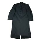 Pacelli Trench Coat Mens 42R Black Button Up Long Vented Missing One Button