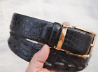 Black Genuine Alligator CROCODILE Hornback Belt Skin Leather Men's -W 1.5'' #S38