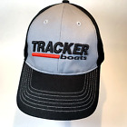 Tracker Boats Gray Black Cap Hat - Adjustable Strap Back - Fishing Boating CLEAN