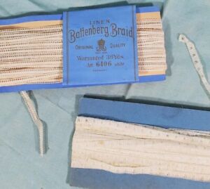 Lot Of 2 Bolts Battenberg Tape Lace Braid Germany Create & Repair Antique Linen