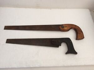 LOT OF 2 VINTAGE SMALL HAND SAWS, 16” 9 TPI and 19.5” 8 TPI, PRUNING SAWS