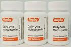 Rugby Daily Vite Multiple Vitamin Supplement Tablets 100ct -3 Pack -Exp 07-2025