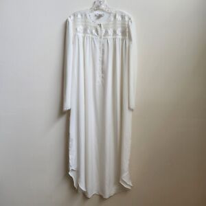 Carole Hochman Nightgown Women L Off White Soft Silky Lace Embroidered Honeymoon