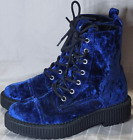 KATY PERRY Royal BLUE VELVET LACE UP BOOTS with zippers Women's 6 euro 36