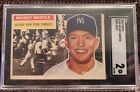 1956 TOPPS #135 MICKEY MANTLE GRAY BACK SGC 2 GD BEAUTIFUL COPY