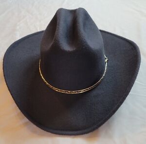 J.R. Palacios Black Felt Cowboy Hat SZ 58  7 1/4  3.75” brim Made in Mexico
