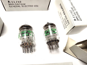 G.E. JAN 5670W (2PCS) MERIT MATCHED PAIR Twin Triode Vacuum tubes. N.O.S. N.I.B.
