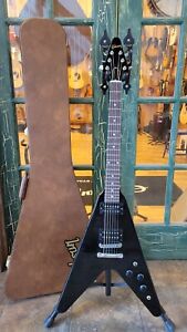 Gibson 80's Flying V Electric Guitar in Ebony Black with Case