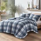 3 Piece Checked Reversible Queen Full King Twin Comforter Set New for All Season