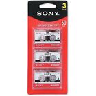 3 Pack Sony MC-60 Microcassette Blank Cassette Tape BRAND NEW !! 60 Minute Tapes