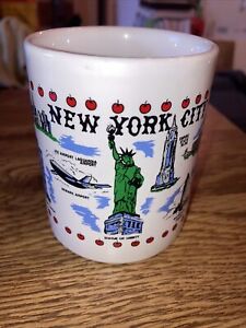 New York City NYC Famous Landmarks Coffee Cup Mug Trade center, Liberty...