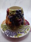 Home Interiors Candle Topper Shade and Bottom Plate Fruit Themed