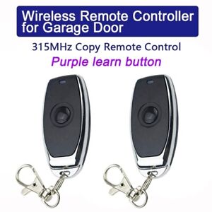 2 Liftmaster Chamberlain Key Chain Remote Garage Door Opener Purple Learn Button