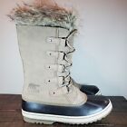 Sorel Joan of Arctic Womens Size 10 Waterproof Winter Boots Lace Up Gray Black