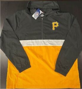MLB Pittsburgh Pirates 1/4 Zip Baseball Windbreaker Jacket New Mens Sizes