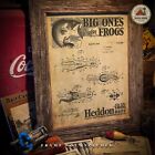 Vintage Heddon Frog Fishing Lure Patent Art Print Bass Fish Cabin Wall Decor