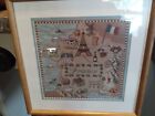 French Tapestry Map Of Paris Glass Frame Picture