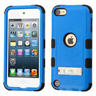 iPod Touch 5th 6th & 7th Gen - BLUE Hard Hybrid Protective Armor Kickstand Case