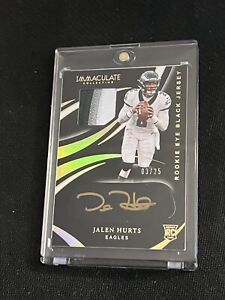 JALEN HURTS 2020 PANINI IMMACULATE FOOTBALL ROOKIE EYE BLACK PATCH AUTO /99 RPA