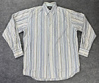 Vintage South Pole Shirt Mens 2XL Button Up Blue White Stripe Authentic 80S 90S