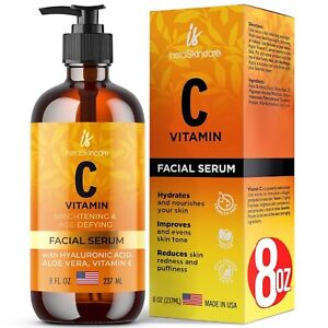 InstaSkincare Vitamin C Serum for Face and Eyes 8 OZ Brightening Dark Spots