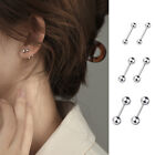 Womens Small Tiny Round Ball Screw Back Stud Earrings Surgical Steel 3/4/5mm