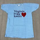 Vintage 70's Virginia Is For Lovers T Shirt Single Stitch Men's NOS Blue Hanco