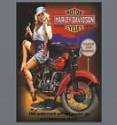 Vintage Harley Davidson Motorcycle PHOTO Poster Art Advertisement Sexy Girl