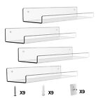 4 Pack 15 Inch Acrylic Invisible Floating Wall Ledge Floating Display Shelves