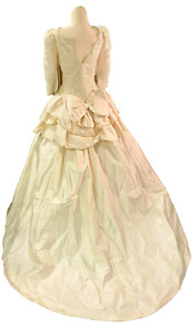 Vintage 80's-90's Mori Lee  Brushed Satin Wedding Dress Ballgown Blush Med-Lg