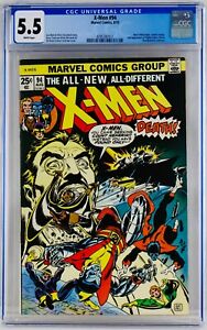 X-Men #94 CGC 5.5 White Pages 1975 Marvel Comics FN- New Team Begin Uncanny