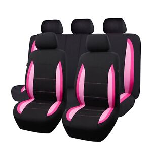 Universal Car Seat Cover Protectors Rear Split Pink Black Car Accessories Sporty