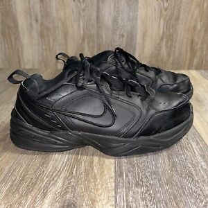 Nike Air Monarch Men's Size 13 Wide Sneaker Shoes 416355-001 Black Leather