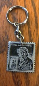 New ListingSolid Pewter Thomas Edison Stamp Keychain
