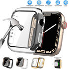For Apple Watch Series 9/8/7/6/5/4/SE Tempered Glass Screen Protector Case Cover