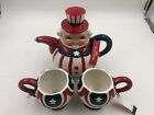 Johanna Parker Ceramic 9in July 4th Teapot & Mug Set CC02B16006